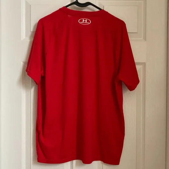 Under Armour Men's "HeatGear" Fitted Short Sleeve T-Shirt - Red - Large - Picture 2 of 6